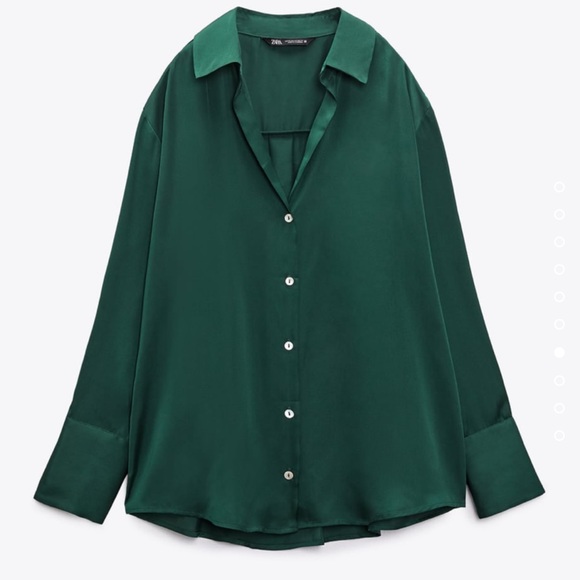 Zara flowy satin effect shirt (new) - Picture 1 of 8